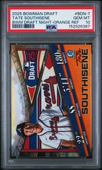 Tate Southisene 2025 Bowman Draft Night #BDN-7 Orange Auto /25 PSA 10