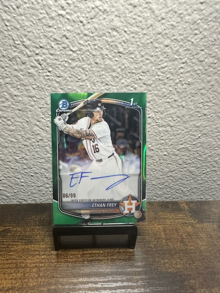 Ethan Frey #CPA-EF 2025 Bowman Draft Chrome 1st Bowman Green Lava Autograph /99