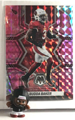 Budda Baker NFL Teenymates 1&Prime; Figure with 2022 Mosaic CAMO PINK MOSAIC Prizm #5
