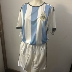 Argentina 3 time championship Home Soccer Jersey multicolor and short Mens L
