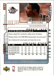 2000-01 Upper Deck MVP #199 Mateen Cleaves RC – BSK