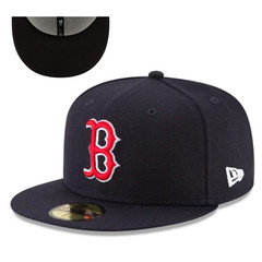 Boston Red Sox BOS MLB Authentic New Era 59FIFTY Fitted Cap – Navy Red 5950 Hat