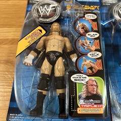 WWF/WWE Jakks Wrestling Figure Back Talkin’ Slammers HHH/SCSA/Rock MITB