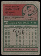 mini POOR-FR MK TONY PEREZ HOF 1975 TOPPS mini #560 LOW GRADE MARKED *TPHLC-9325