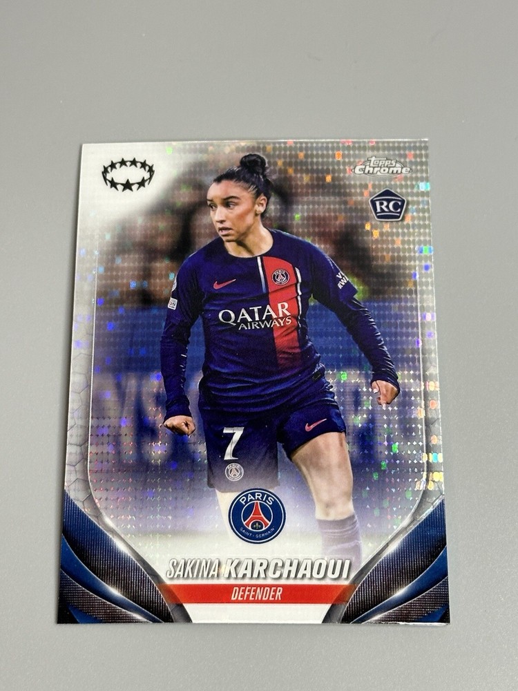 Sakina Karchaoui 2023-24 Topps Chrome Women’s UEFA CL Pulsar Rookie #35 PSG