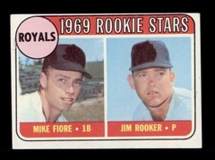 1969 TOPPS #376 KANSAS CITY ROYALS ROOKIE STARS MIKE FIORE / JIM ROOKER RC