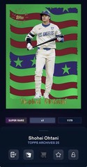 DIGITAL TOPPS BUNT Shohei Ohtani ARCHIVES SUPER RARE 1995 GREEN CYBERSTATS Read