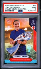 2025 TOPPS NOW UEFA WOMEN&rsquo;S EURO GOLD FOIL #27 LEAH WILLIAMSON 38/50 PSA 9
