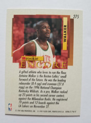 1996-97 Fleer Ultra Antoine Walker RC Rookie #275 Boston Celtics
