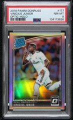 2018 Panini Donruss Rated Optic Holo Prizm Vinicius Junior PSA 8 Rookie RC 03ty