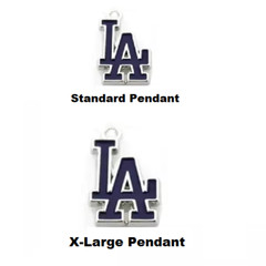 MLB Los Angeles Dodgers X-Large Team Logo Pendant Necklace on a .925 Snake Chain