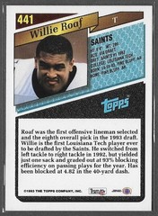 1993 Topps #441 Willie Roaf (RC) (HOF) (NM-MT) New Orleans Saints