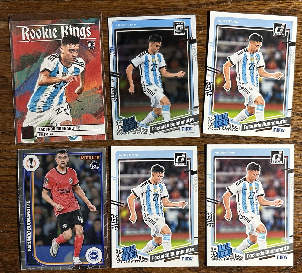 x7 Lot Facundo Buonanotte Donruss Topps Argentina Brighton Chelsea Rookie RC