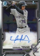 2021 Bowman Chrome 1st Ezequiel Tovar Auto #CPA-ETO C. Rockies RC