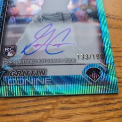 Griffin Conine 2025 Topps Chrome Aqua Wave Refractor Auto #/199 (RC) – Marlins