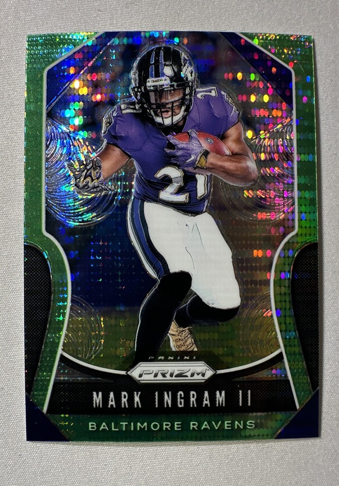 2019 Panini Prizm – Mark Ingram #72 Neon Green Pulsar Prizm