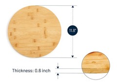 RoyalHouse Natural Bamboo Round Cutting Board for Kitchen, Pack of 2,