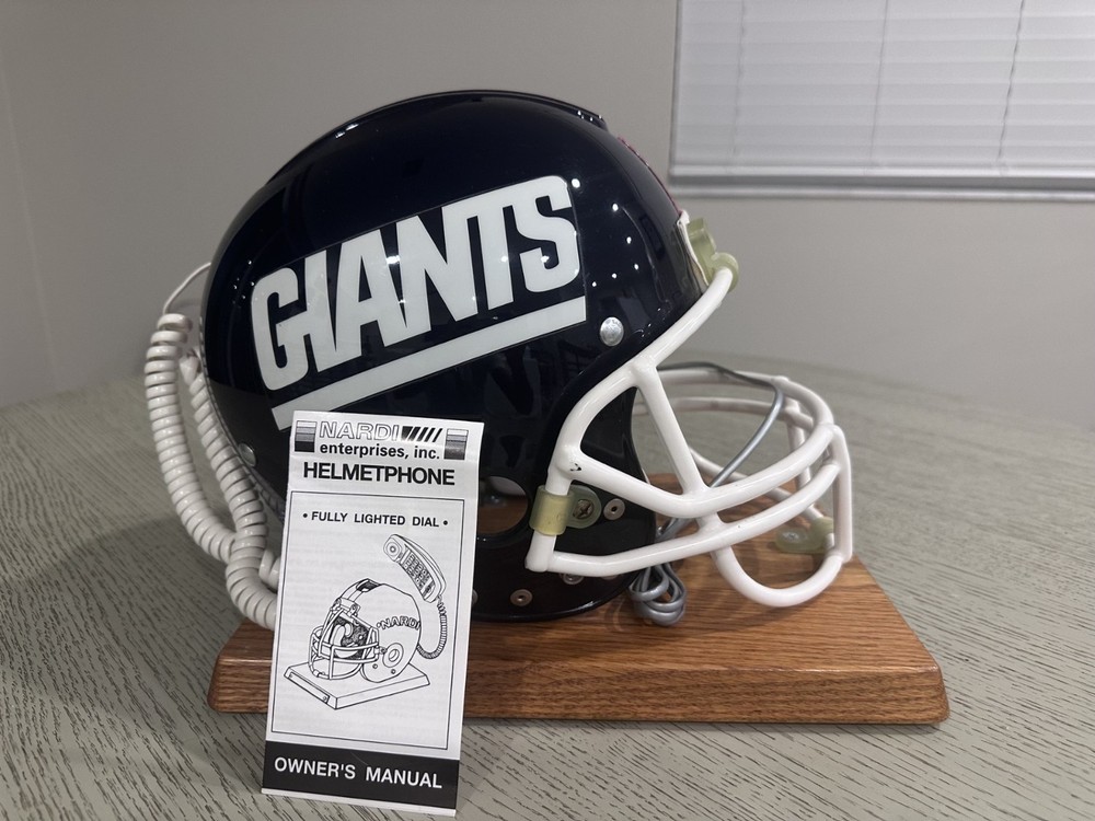 Vintage New York Giants Riddell Helmet Phone Telephone w/ Manual Excellent Cond