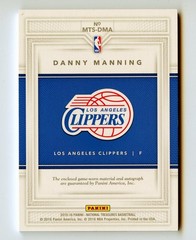 I504 DANNY MANNING AUTO LOGO PATCH GAME WORN 2015-16 NATIONAL TREASURES 2/5 SP