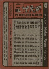 1980 Burger King Pitch/Hit/Run #9 Nolan Ryan * Houston Astros – NM-MT QTY