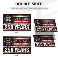 250th Anniversary American Flag 3×5 FT 3-Layer 36 inches by 60 inches, Black