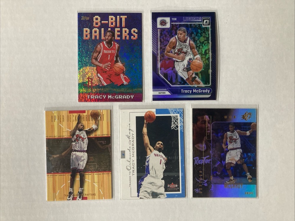 NBA Tracy McGrady 5 Card Lot Topps Optic Upper Deck Holo Insert Raptors Rockets