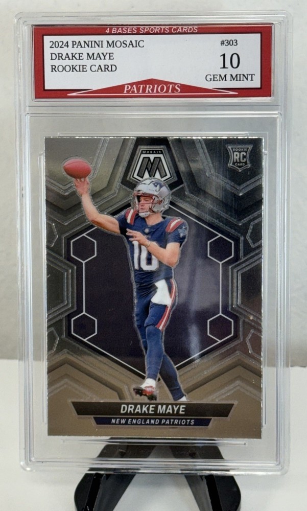 2024 Panini Prizm Mosaic Drake Maye Patriots Rookie Card #303 Gem Mint 10!