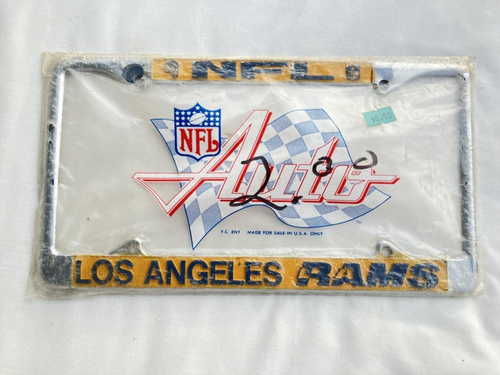 Vintage Los Angeles Rams NFL Metal License Plate Frame