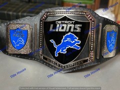 Custom Detroit Lions team World Championship Belt Adult Size 2MM Brass