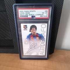 Panini 2004-05 Megacracks Barca Campeon Messi Autografo #89 PSA 4 56812428