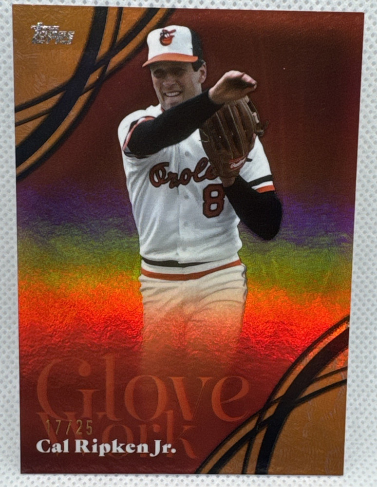2026 Topps Series 2 Cal Ripken Jr. Orange Foil /25 – #GW-14 Glove Work – Orioles
