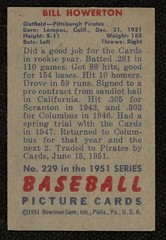 1951 Bowman #229 Bill Howerton xxx St. Louis Cardinals ~ EX/MT+ (mc)