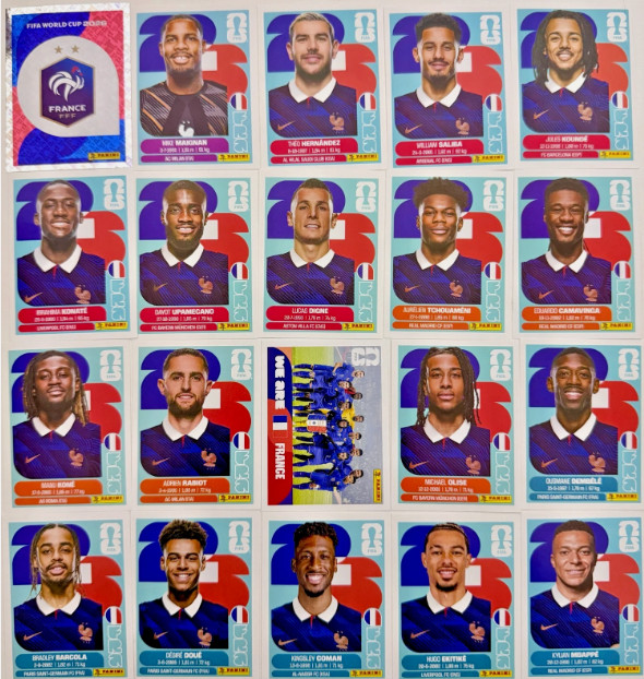 2026 Panini FIFA World Cup Stickers France #FRA1-FRA20 YOU PICK