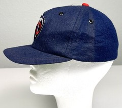 VTG 1960s MLB SMALL Navy Wool Blend Felt Minnesota Twins BASEBALL CAP USA Flaws