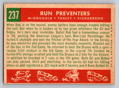 1959 Topps Run Preventers MCDOUGALD TURLEY RICHARDSON #237 New York Yankees POOR