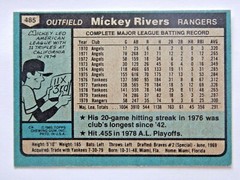 Mickey Rivers #485 Topps 1980 Baseball Card (Texas Rangers)