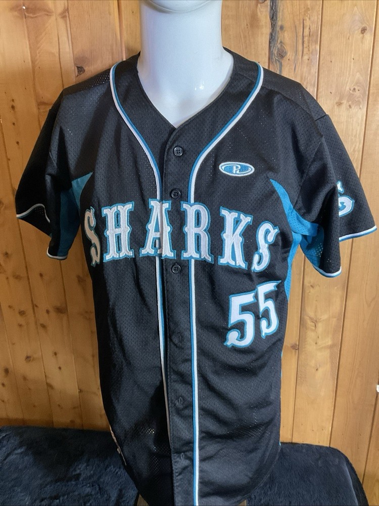 Vintage Women’s Sharks LS Baseball Jersey Adult XL Black Teal