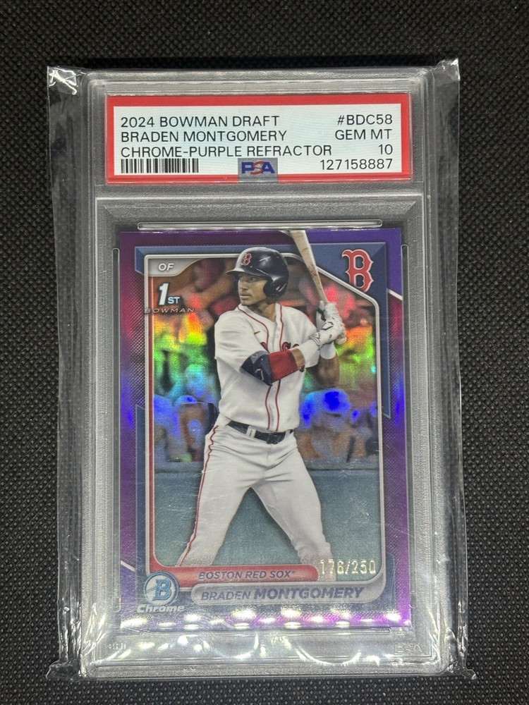 2024 Bowman Draft – Braden Montgomery #BDC-58 Purple Refractor /250 (RC) PSA 10