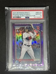 2024 Bowman Draft – Braden Montgomery #BDC-58 Purple Refractor /250 (RC) PSA 10