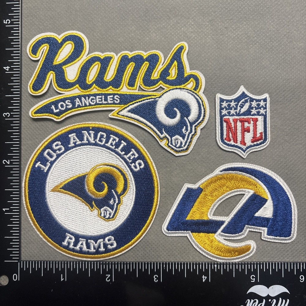 LOT OF 4 LOS ANGELES LA RAMS(Yellow) IRON ON EMBROIDERED PATCH