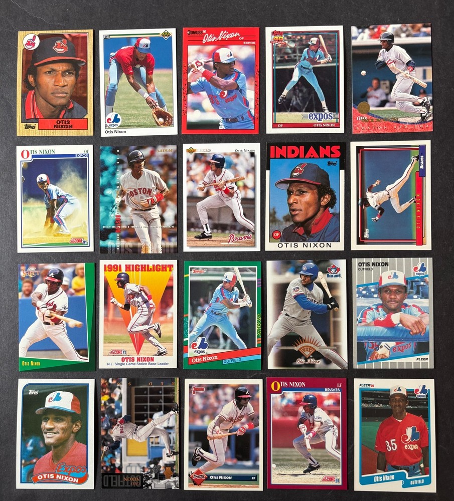 20 CARD LOT OF DIFFERENT OTIS NIXON CARDS – MLB – FREE SHIPPING! – #W070526C