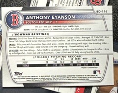 Bowman 2025 Bowman Draft 1st Bowman Auto Anthony Eyanson Red Sox BD-116
