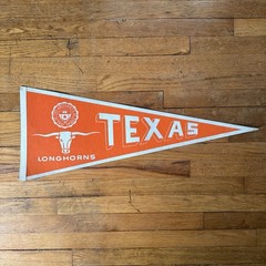 Vintage 60s 70s University of Texas Longhorns 12”x30” Felt Pennant