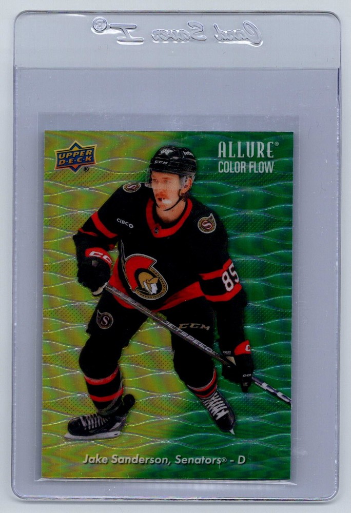 2023-24 Upper Deck Allure Color Flow -Yellow-Green Jake Sanderson RC Ottawa