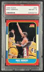 1986-87 Fleer BASKETBALL Mike Gminski #38 *Nets* PSA 8 NM-MT