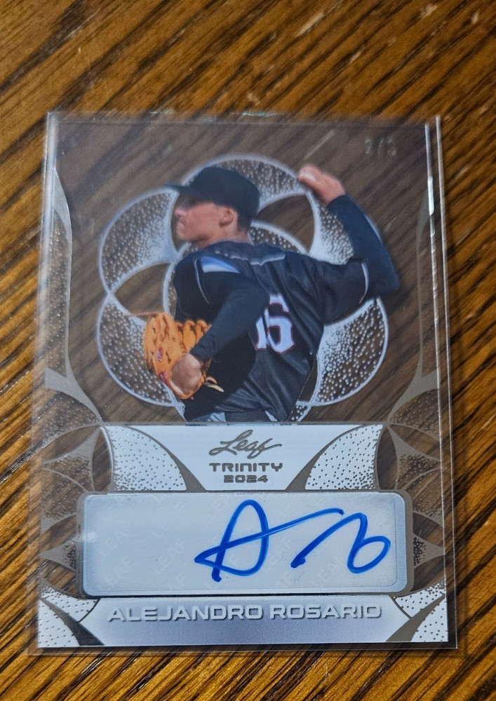 Alejandro Rosario Auto -2024 Leaf Trinity Clear Silver Autograph #/3 CA-AR1