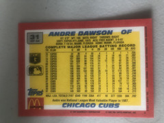 1992 Topps McDonald&rsquo;s Limited Edition Baseball&rsquo;s Best – Andre Dawson #31