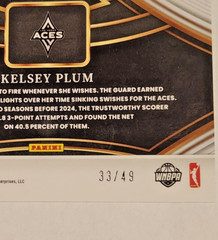 Kelsey Plum SNAPSHOT Prizm #&rsquo;d /49 ( 2024 WNBA Select #19 SP SPP Aces Sparks NM)