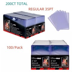 200ct Ultra Pro 3×4 Regular Toploaders For 35PT Trading Cards with Soft Sleeves
