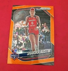 2025 Panini Prizm WNBA 81 Shakira Austin Orange Cracked Ice Mystics A1
